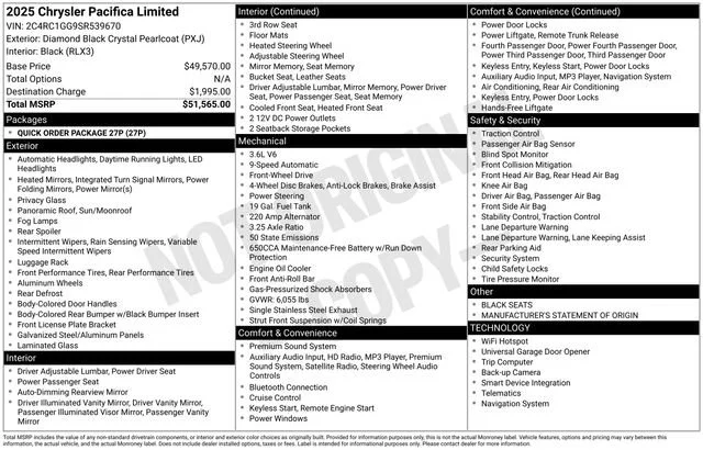 Used 2025 Black Chrysler Limited image 5