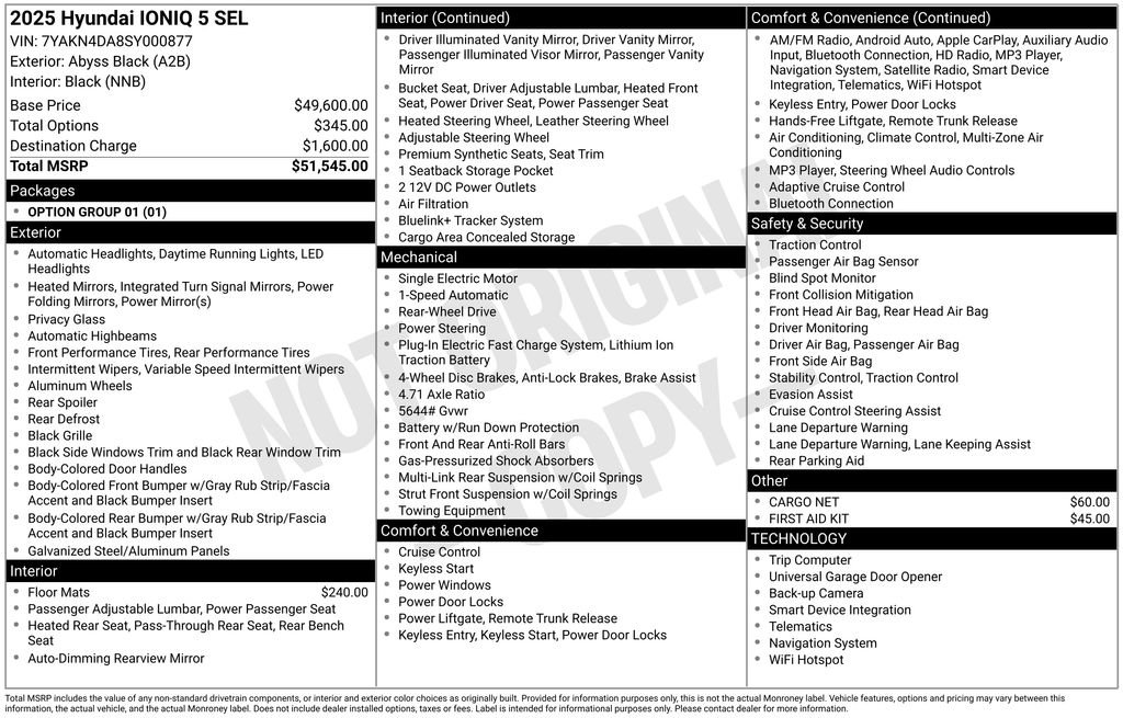 Certified 2025 Hyundai IONIQ 5 SEL with VIN 7YAKN4DA8SY000877 for sale in Highland Park, IL