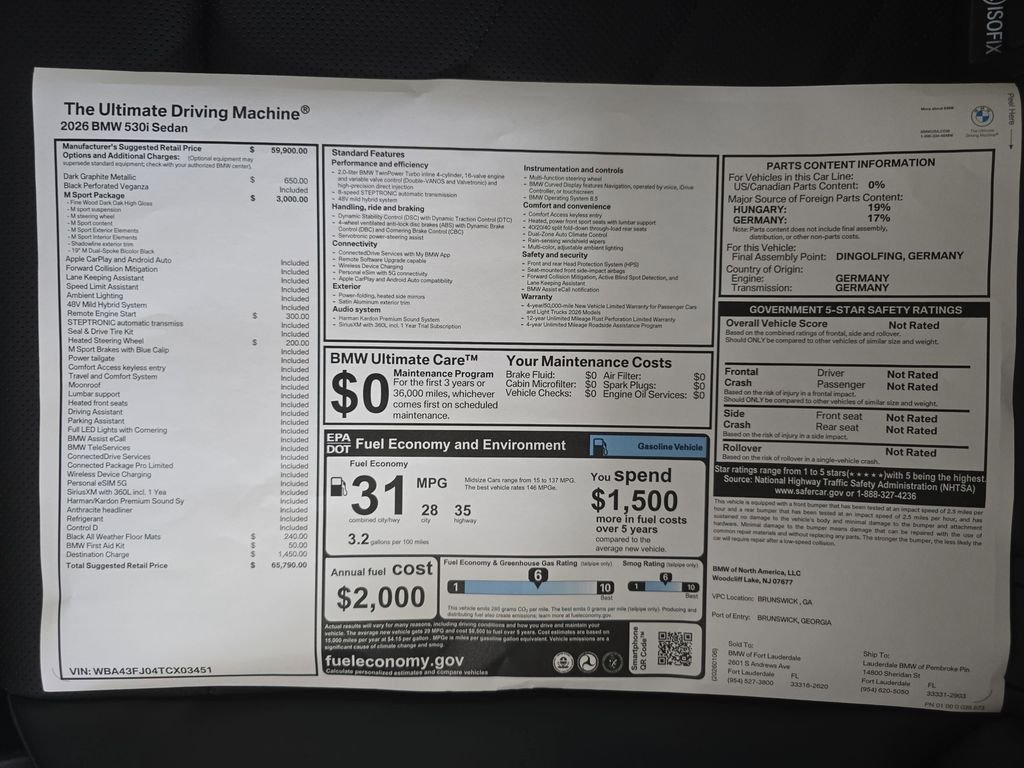 Used 2026 Dark Graphite Metallic BMW 530i image 26