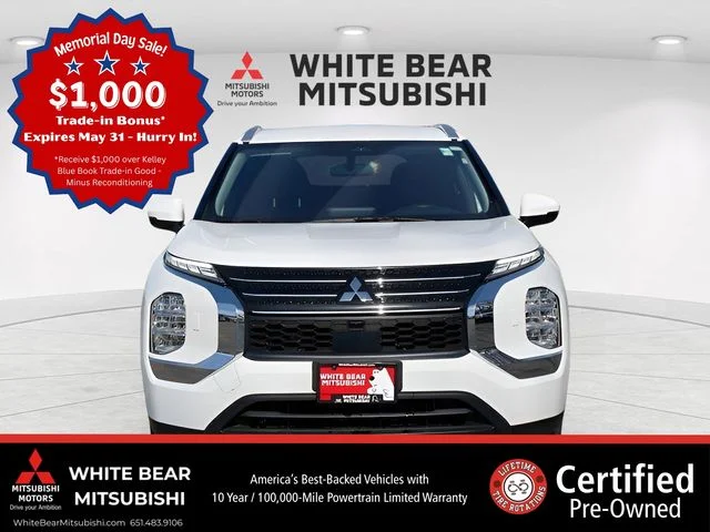Certified 2025 Mitsubishi Outlander Plug-in Hybrid ES with VIN JA4T5UA98SZ041682 for sale in White Bear Lake, Minnesota