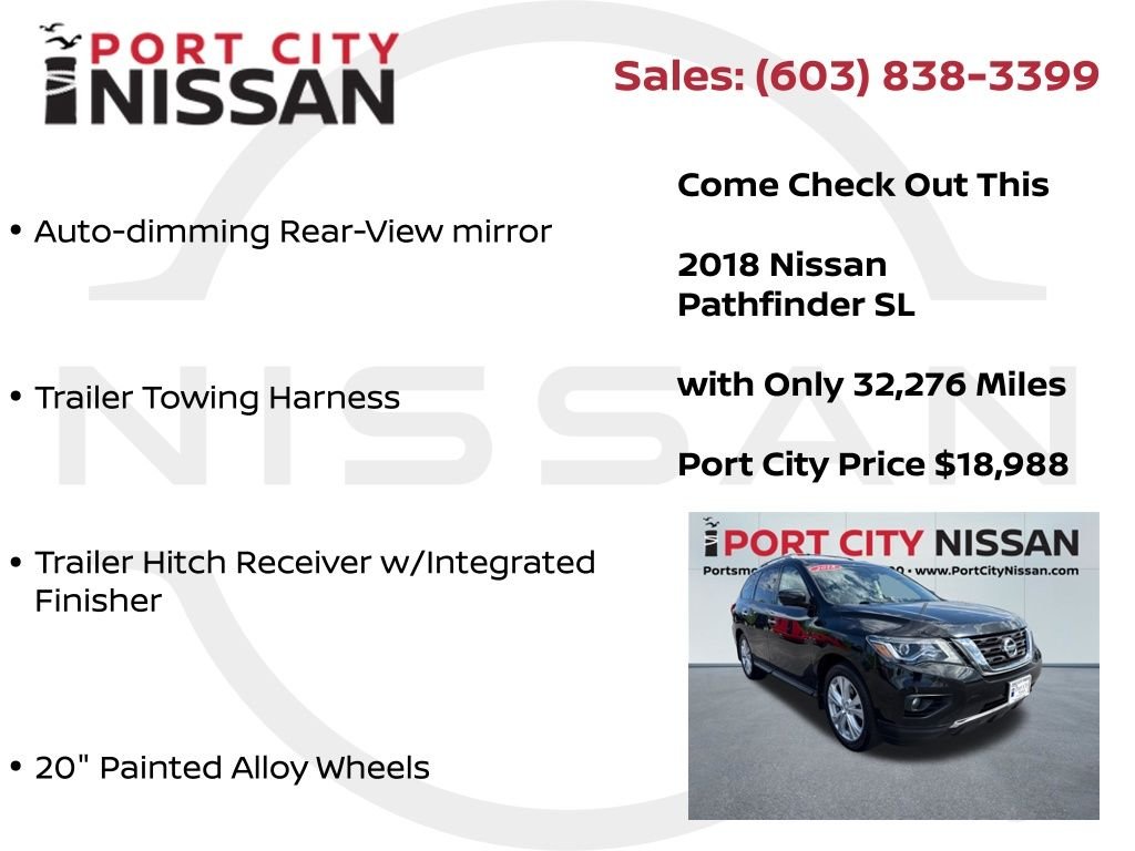 Used 2018 Magnetic Black Nissan SL V6 PREMIUM w/DUAL SUNROOF & 3rd ROW SEAT image 27