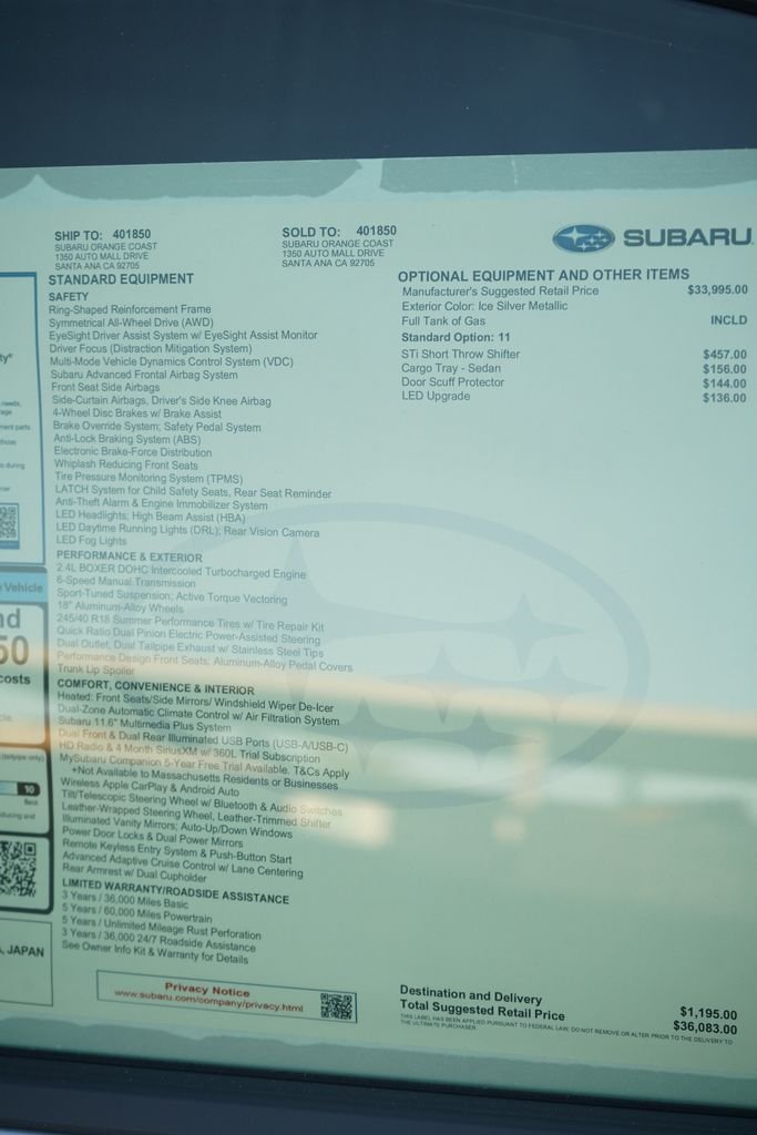 New 2026 ICE SILVER METALLIC Subaru Premium image 6