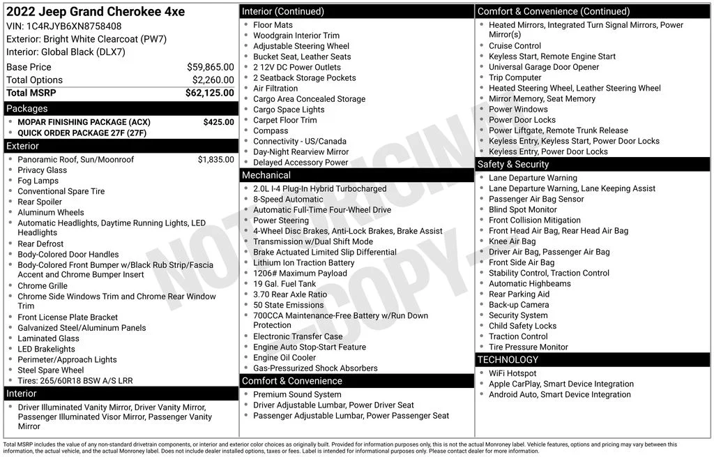 Used 2022 White Jeep 4xe image 17