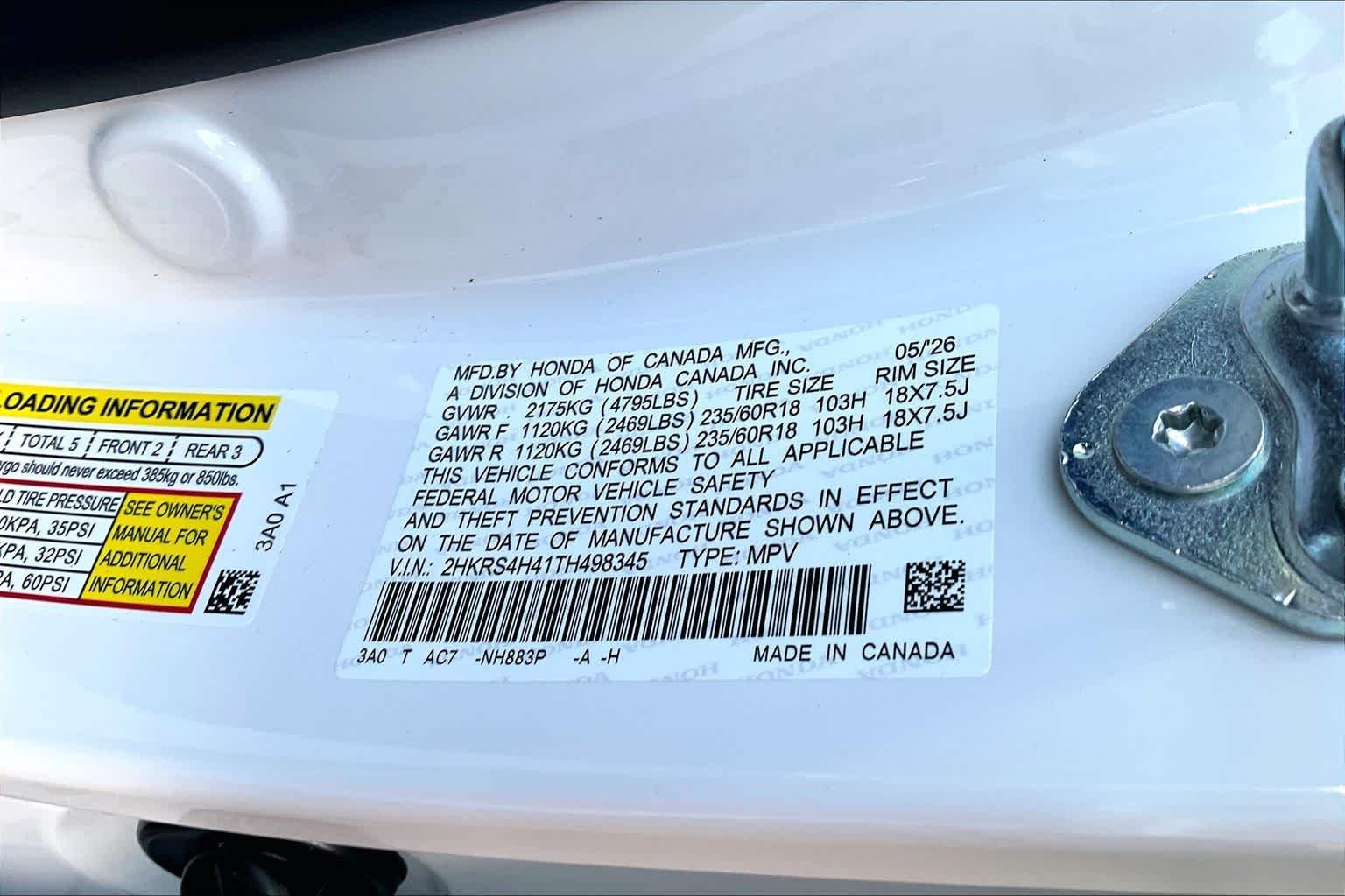 New 2026 Platinum White Pearl Honda EX image 22