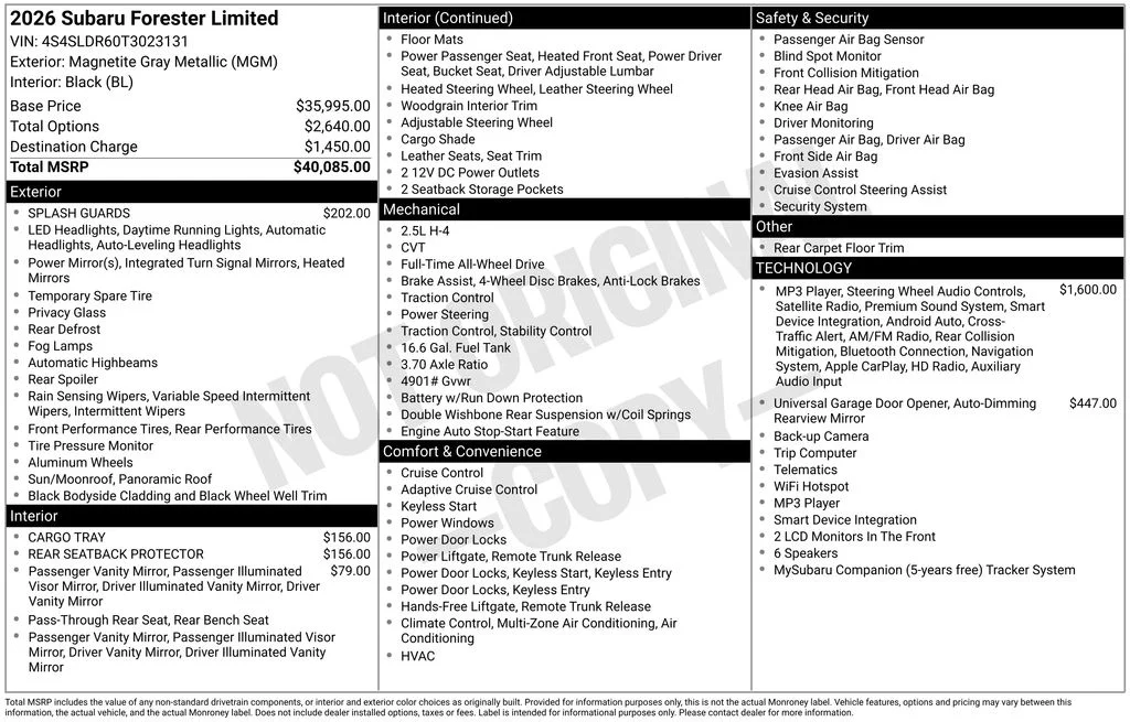 Used 2026 Gray Subaru Limited image 2