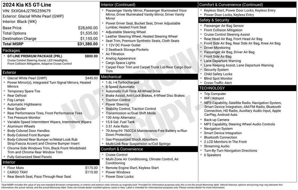Used 2024 White Kia GT-Line image 11