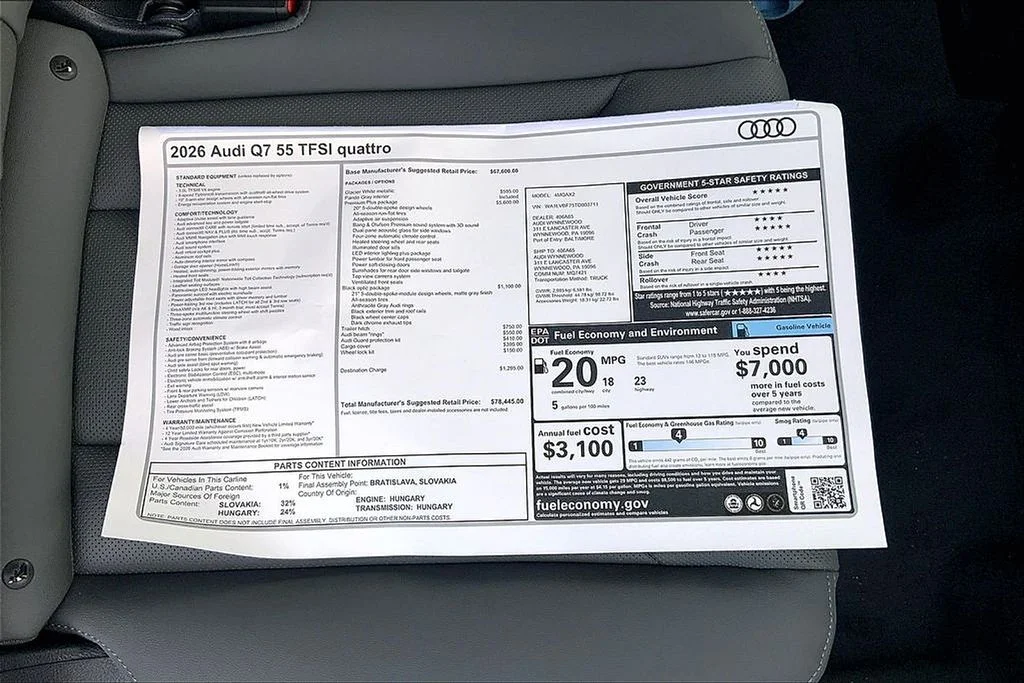 New 2026 White/off-white Audi 55 Premium Plus image 18