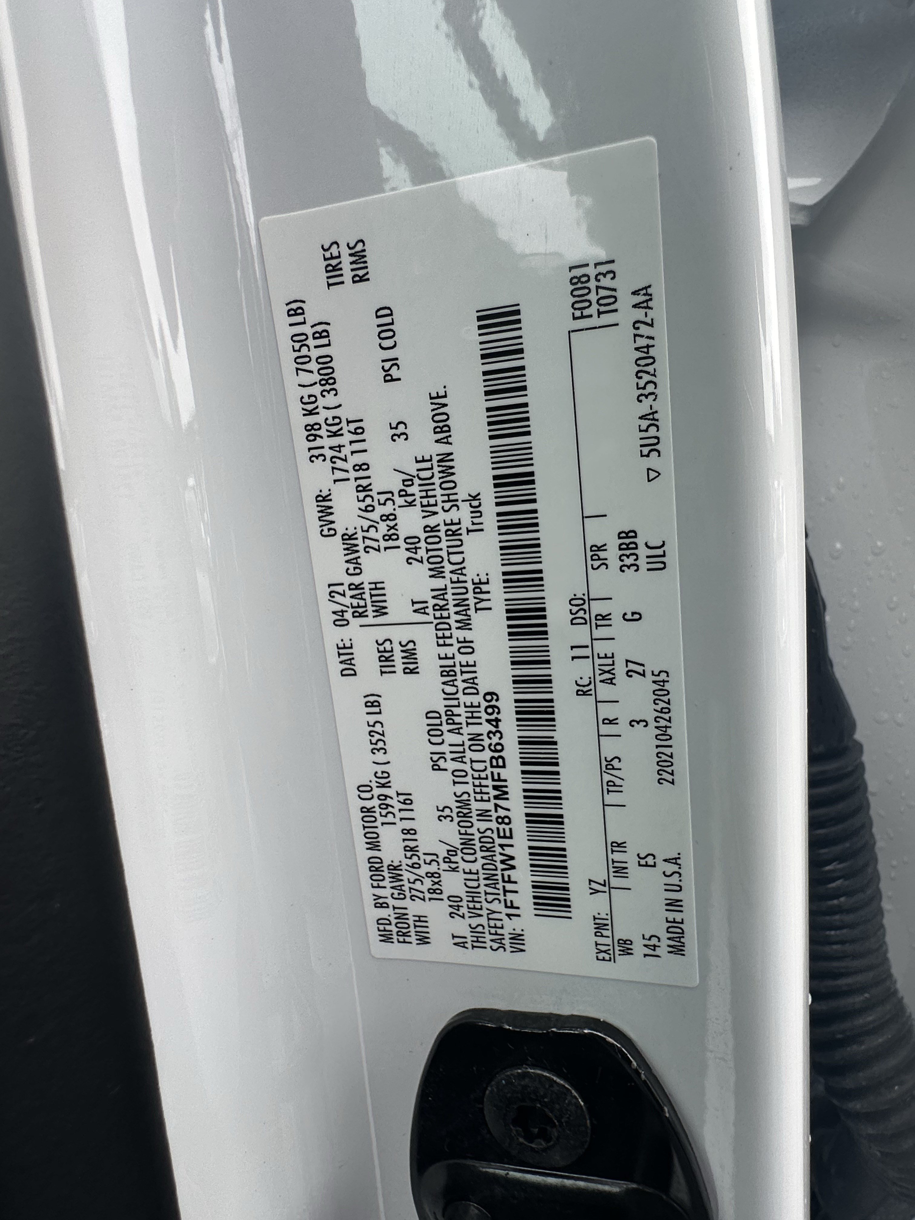 Used 2021 Oxford White Ford LARIAT image 33