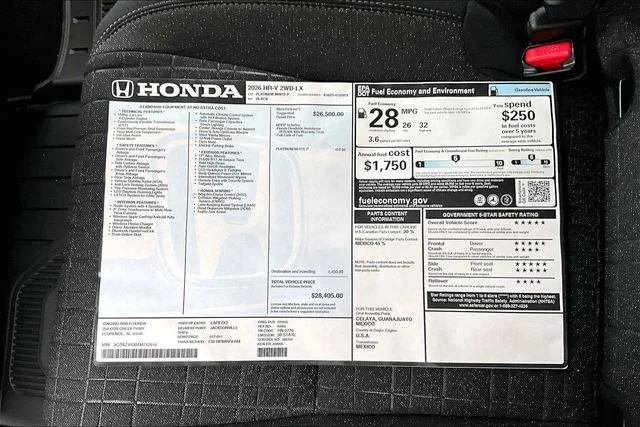 New 2026 Honda HR-V LX 4D Sport Utility