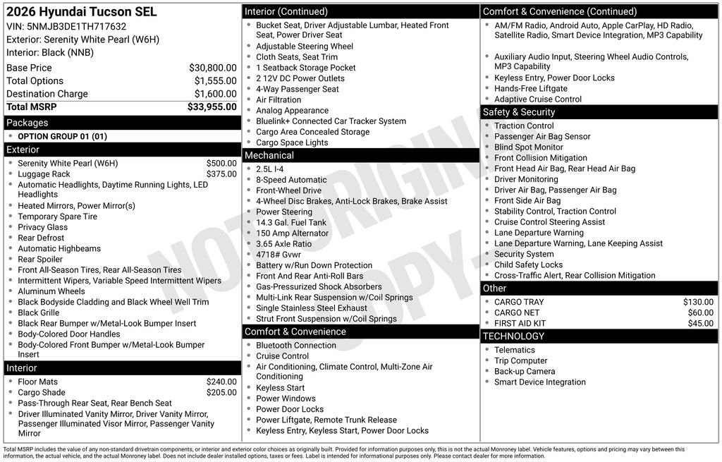 New 2026 White Hyundai SEL FWD image 23