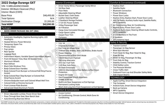 Used 2022 Black Dodge SXT image 38