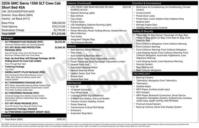 New 2026 Onyx Black GMC SLT image 5
