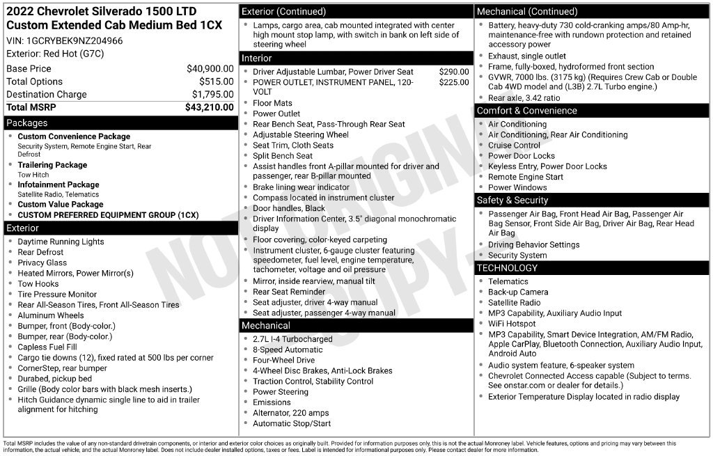 Used 2022 Red Chevrolet Custom image 2