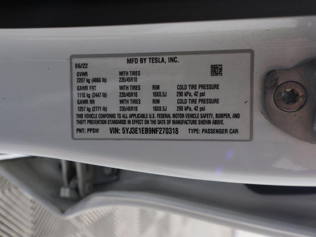 Used 2022 White Tesla Long Range image 62