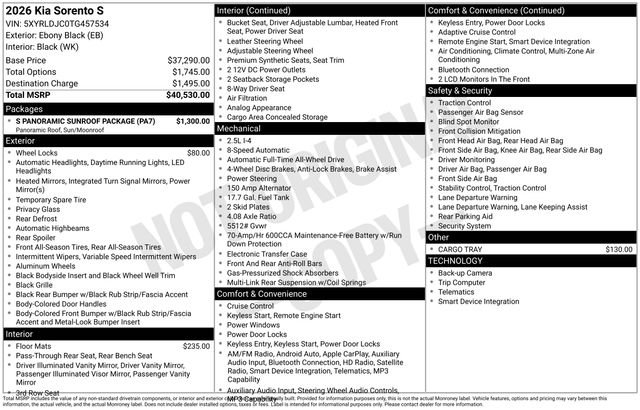 New 2026 Ebony Black Kia S image 4