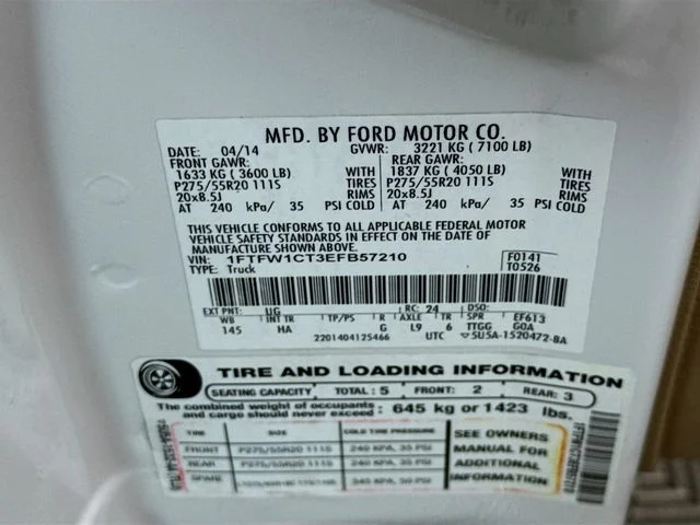 Used 2014 White Platinum Clearcoat Metallic Ford Lariat image 31