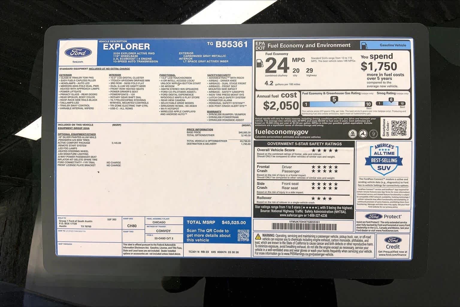 New 2026 Carbonized Gray Metallic Ford Active image 21