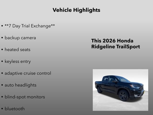 New 2026 Crystal Black Pearl Honda TrailSport image 5