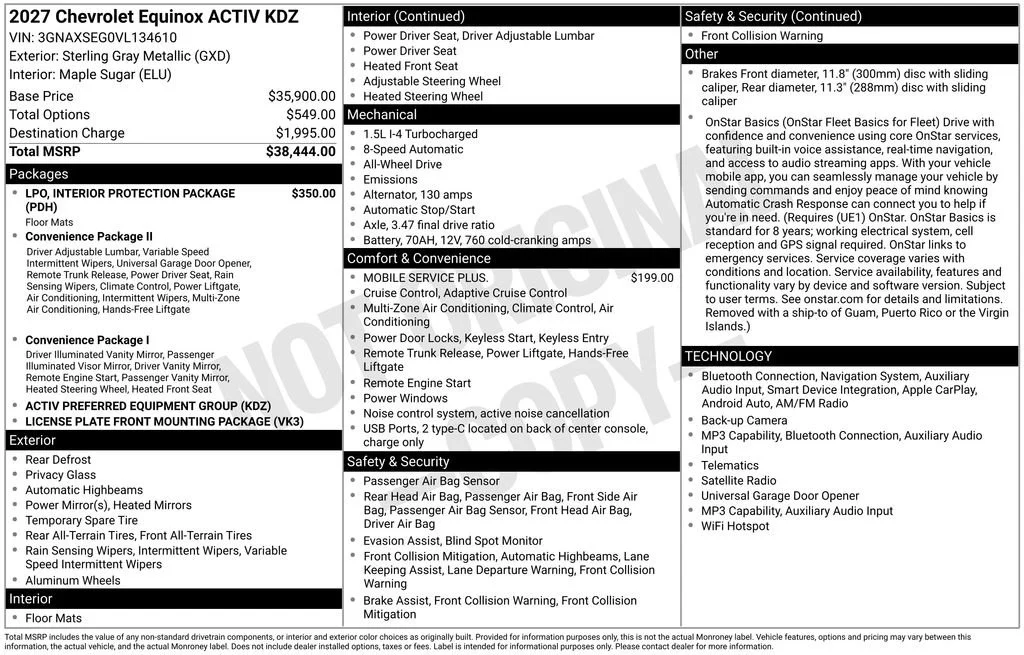 New 2027 Sterling Gray Metallic Chevrolet ACTIV image 18