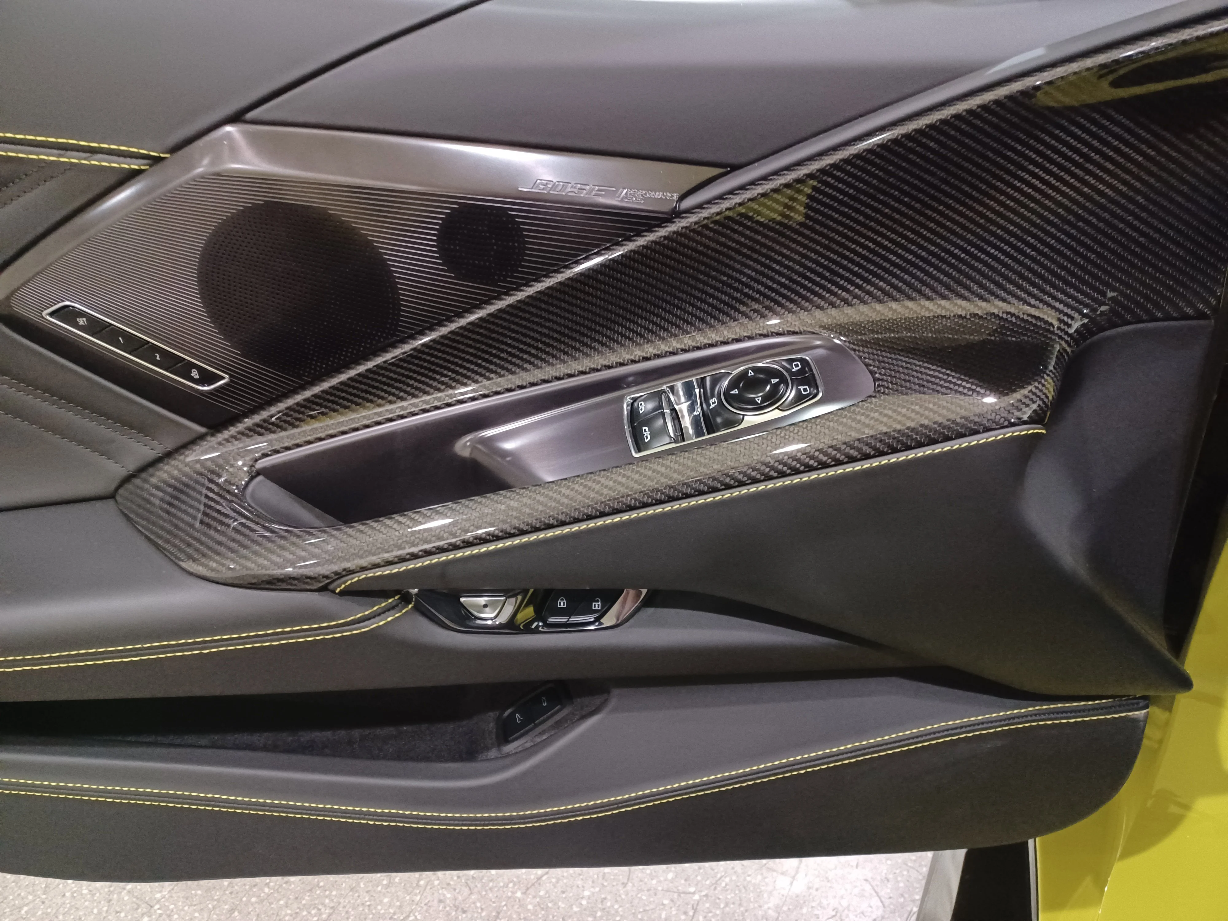 Certified Used 2023 Yellow Chevrolet Z06 3LZ*NO LUX TAX! | 670HP! | Carbon Ceramic Brakes | Z07 Suspension | High Wing Spoiler | Stealth image 8