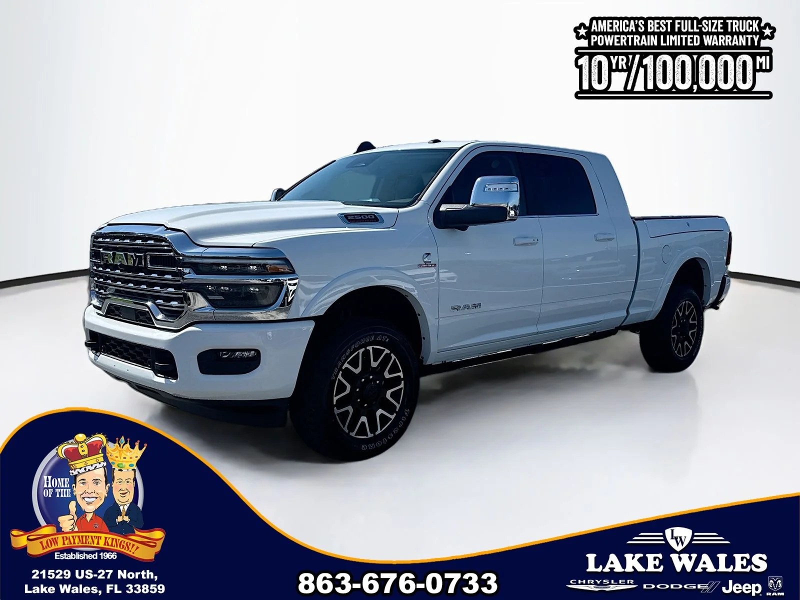 New 2026 Bright White Clear-Coat Exterior Paint RAM Limited Longhorn image 2