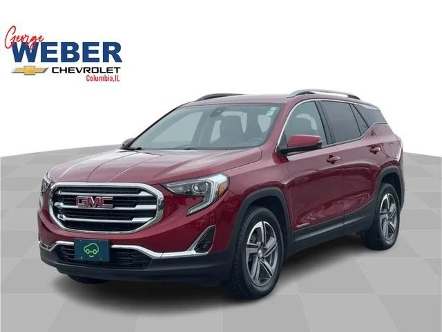 Used 2021 RED QUARTZ TINTCOAT GMC SLT image 1