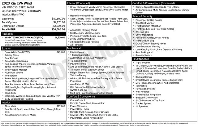 Used 2023 White Kia Wind image 2