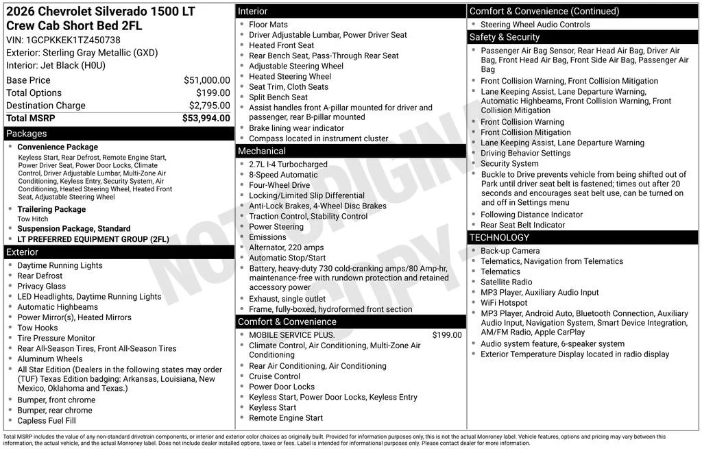 New 2026 Sterling Gray Metallic Chevrolet LT (2FL) image 21