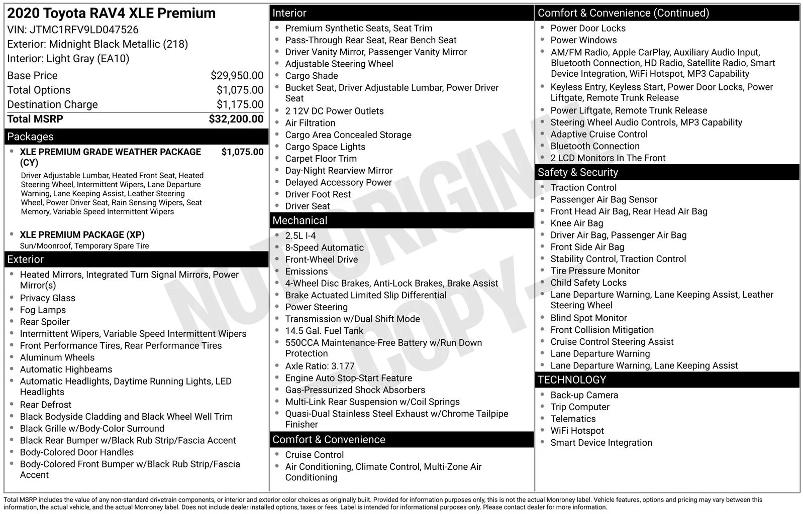 Used 2020 Midnight Black Metallic Toyota XLE Premium image 27