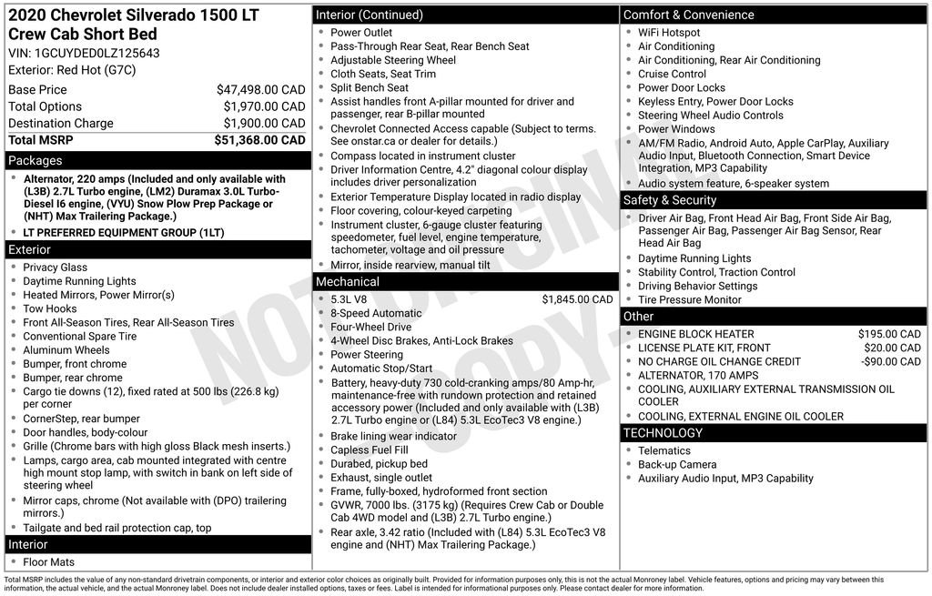 Used 2020 Red Chevrolet LT image 2
