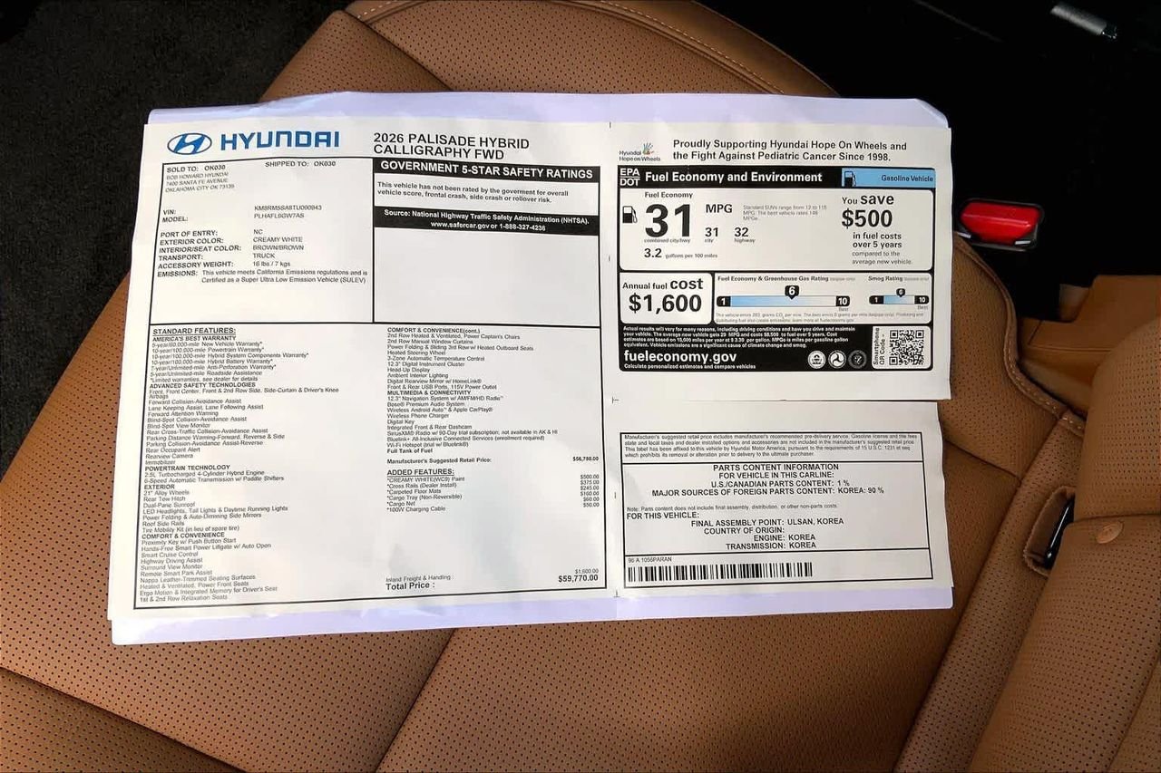 New 2026 Creamy White Pearl Hyundai Calligraphy image 18