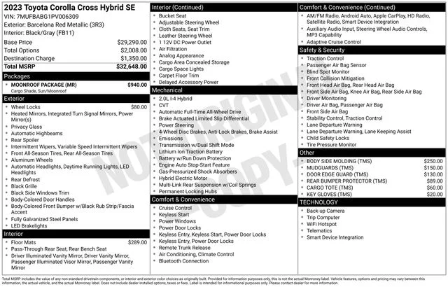 Used 2023 Red Toyota Hybrid SE image 9