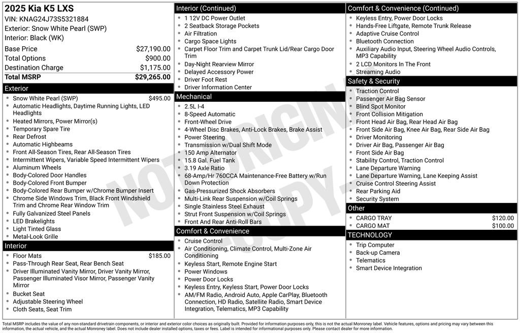 Used 2025 White Kia LXS image 35