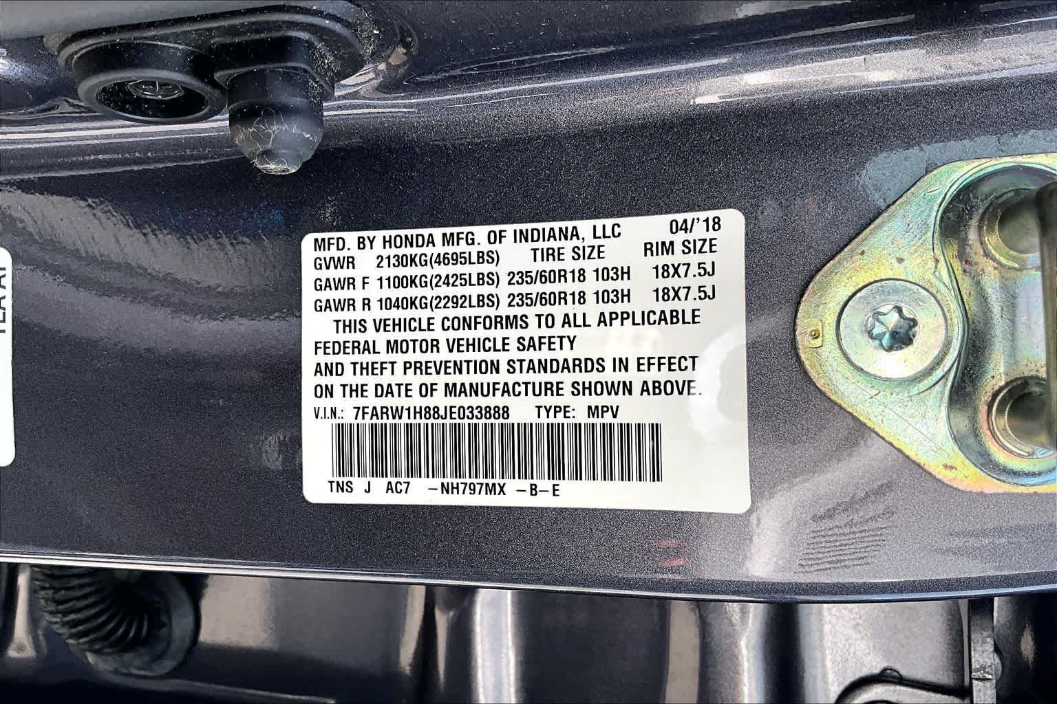 Used 2018 Modern Steel Metallic Honda EX-L image 37