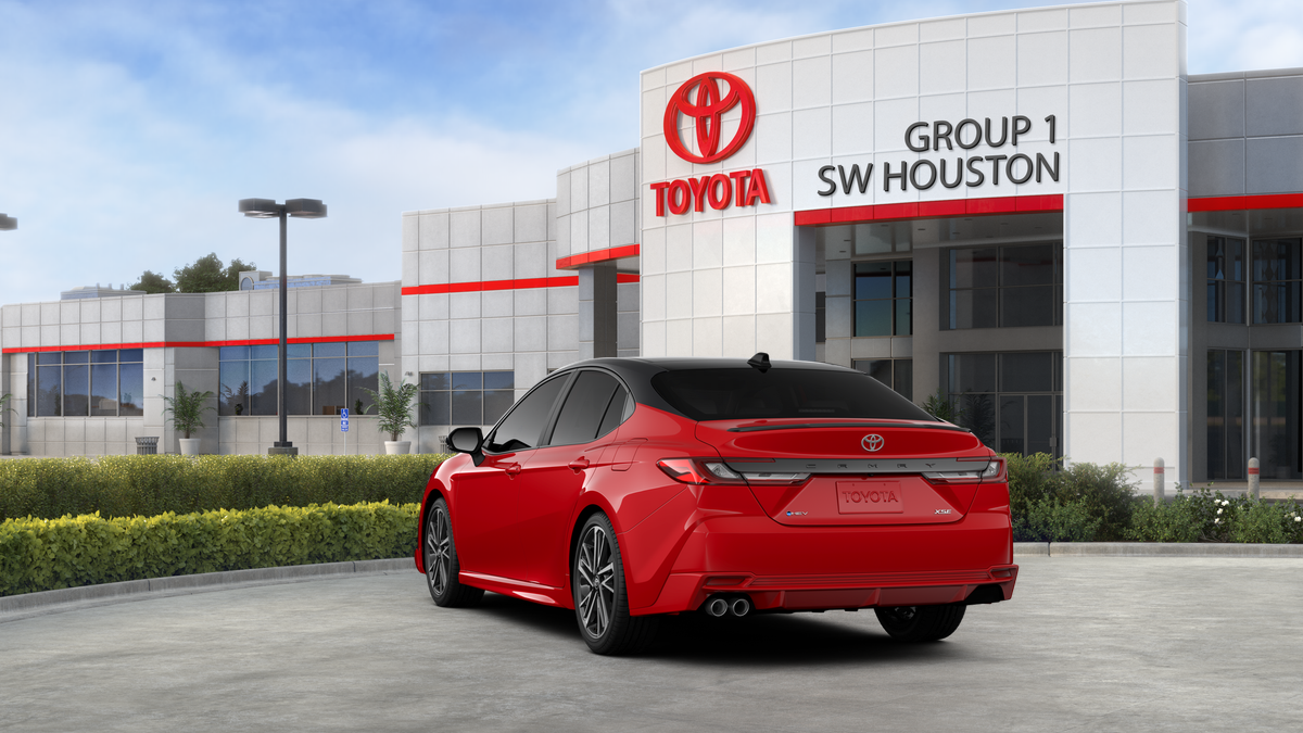 New 2026 Supersonic Red with Midnight Black Metallic roof Toyota XSE image 7