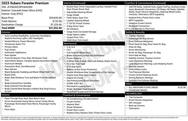 Used 2023 Green Subaru Premium image 28