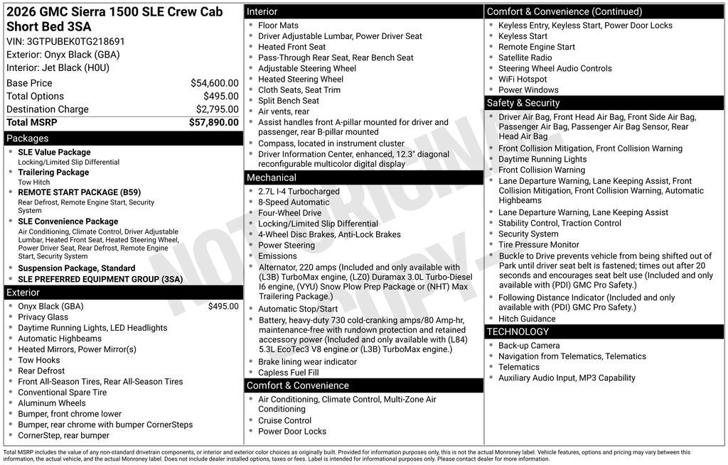 New 2026 Onyx Black GMC SLE image 31