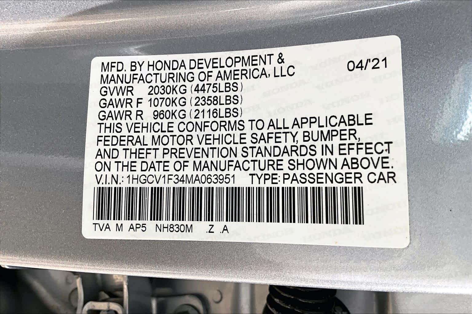 Used 2021 Lunar Silver Metallic Honda Sport image 35