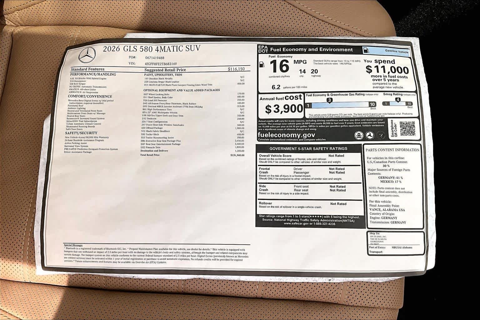 New 2026 Obsidian Black Metallic Mercedes-Benz GLS 580 image 22