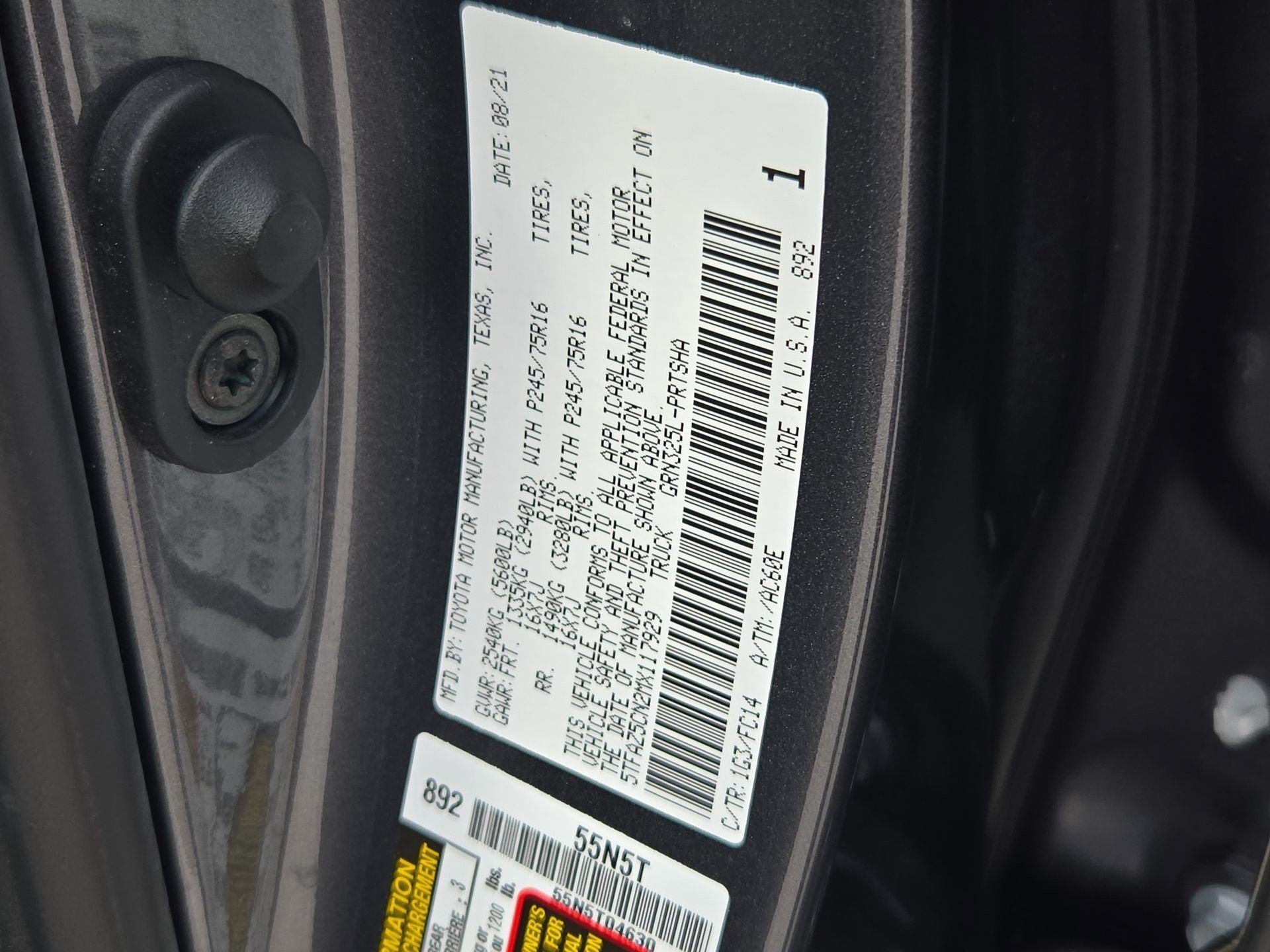 Used 2021 Magnetic Gray Metallic Toyota SR5 image 31