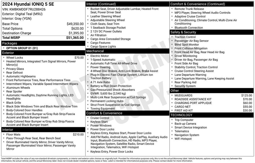 Used 2024 Hyundai IONIQ 5 SE with VIN KM8KMDDF7RU288426 for sale in Olympia, WA