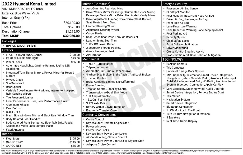 Used 2022 Blue Hyundai Limited image 19