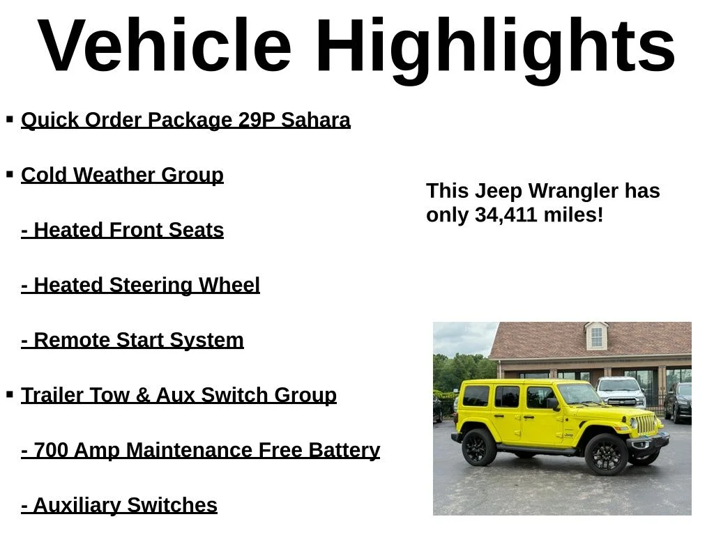 Used 2023 Yellow Jeep Sahara 4xe image 40