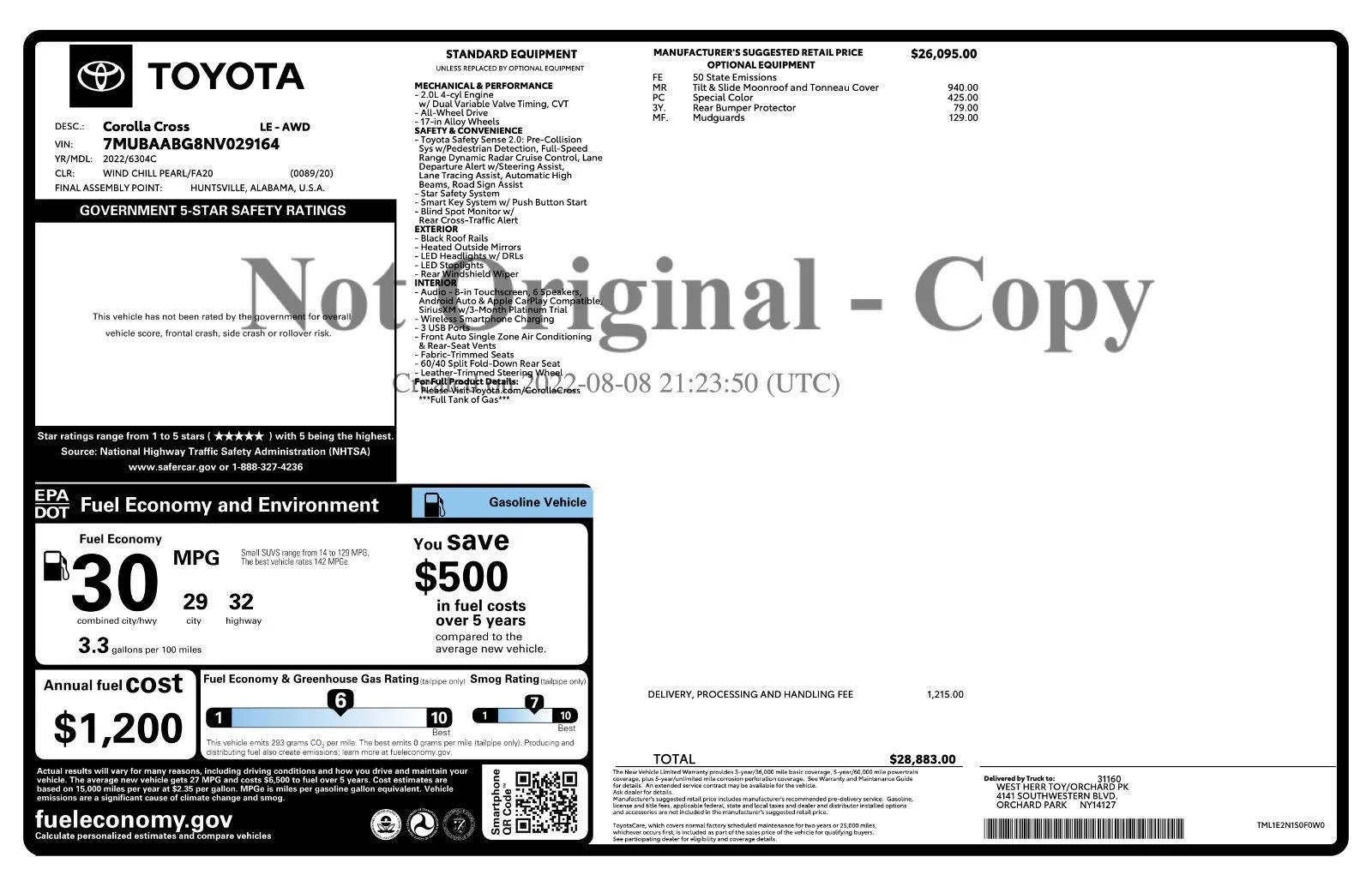 Used 2022 Wind Chill Pearl Toyota LE image 49