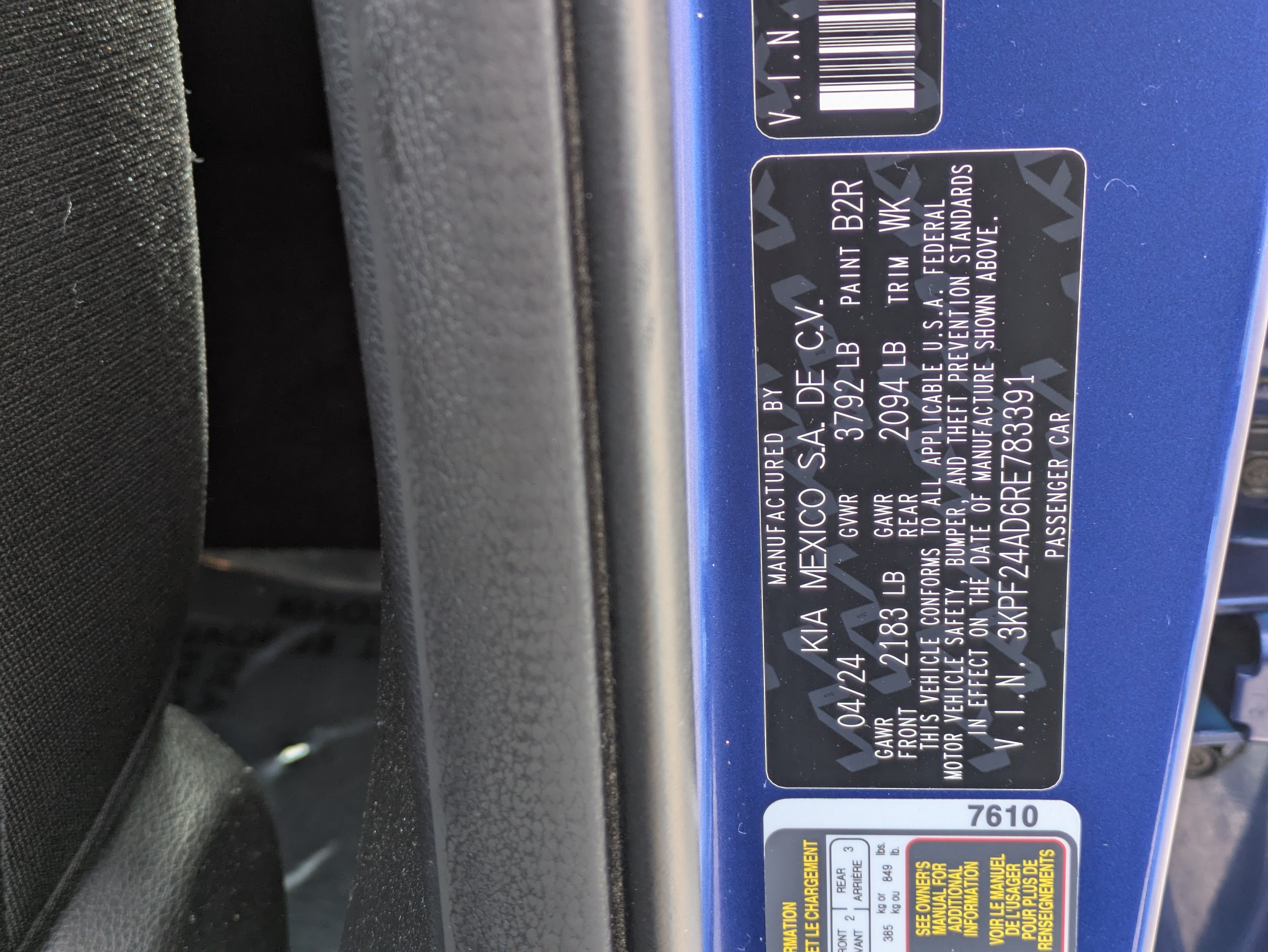 Used 2024 Deep Sea Blue Kia LXS image 30