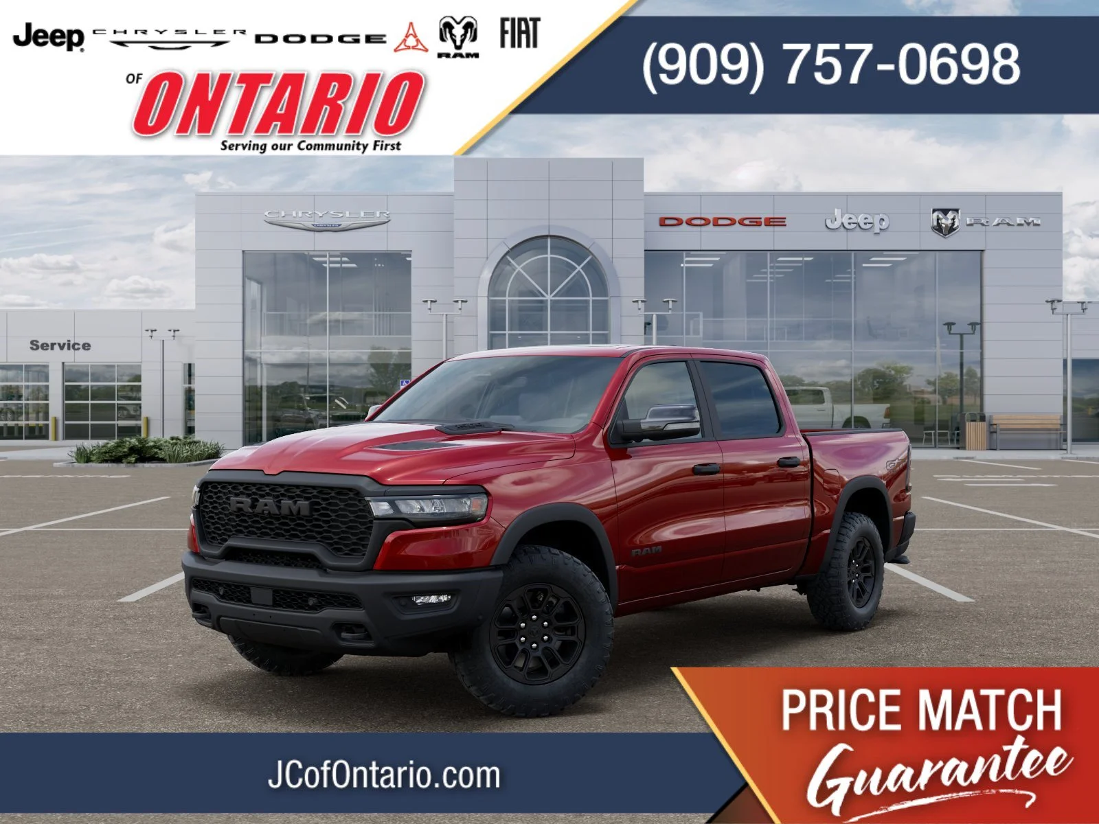New 2026 Molten Red Pearl-Coat Exterior Paint RAM Rebel image 1
