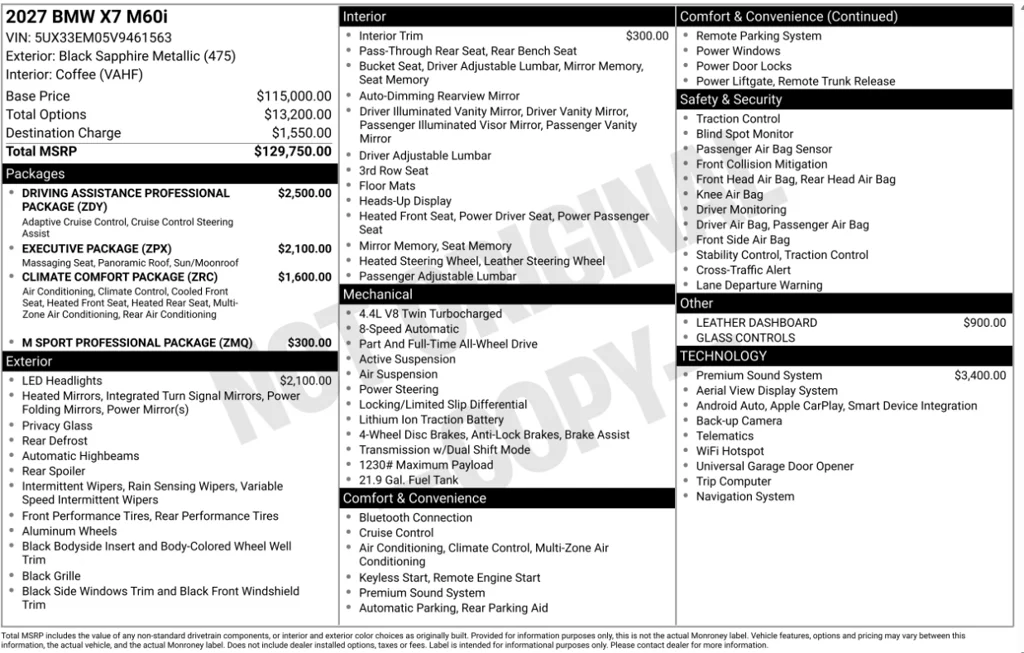 Certified Used 2027 Black Sapphire Metallic BMW M60i image 6