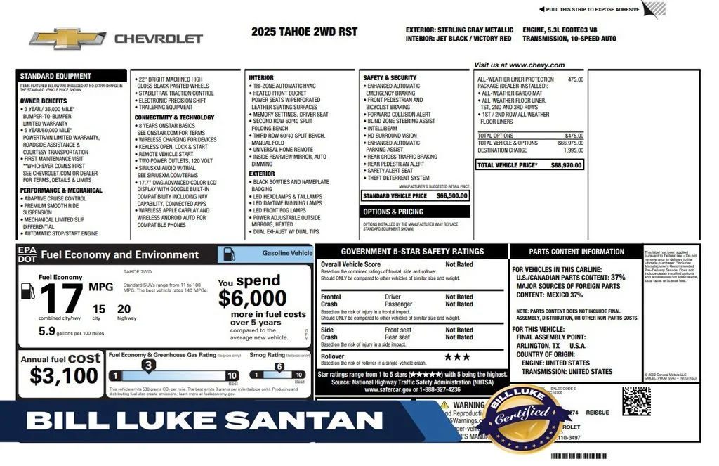 Certified Used 2025 Gray Chevrolet RST image 1