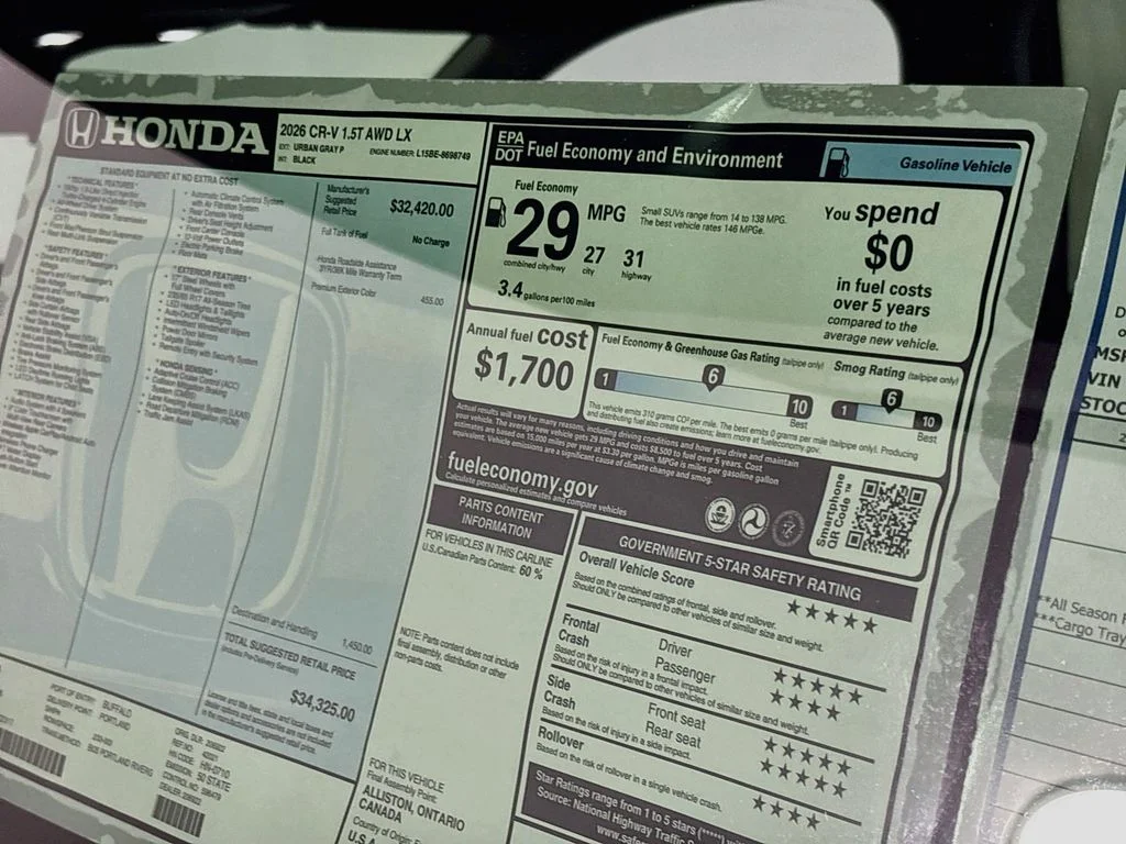 New 2026 Urban Gray Pearl Honda LX image 23
