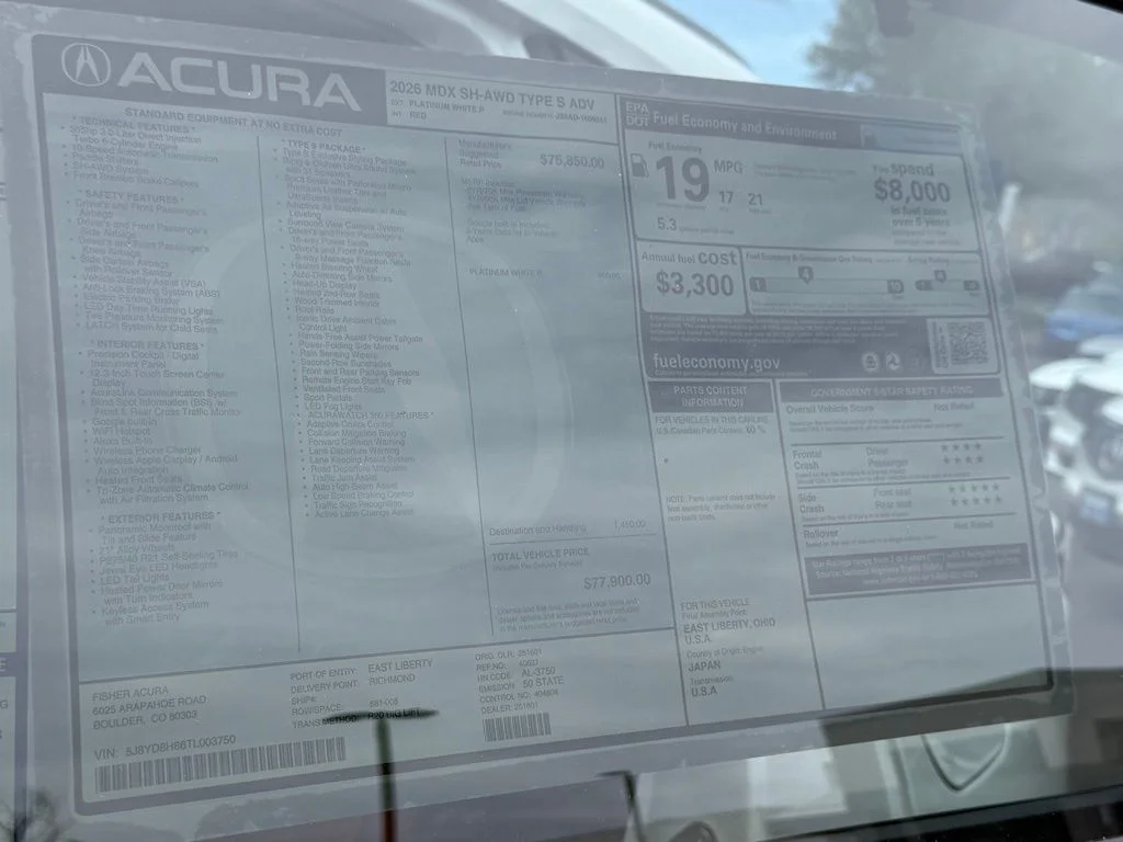 New 2026 Platinum White Pearl Acura Type S w/Advance Package image 30